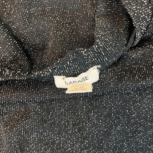 Garage Crop Top Women's Sz Small Long Sleeve Sparkly Glitter Shimmer Metal Lurex - Picture 3 of 8